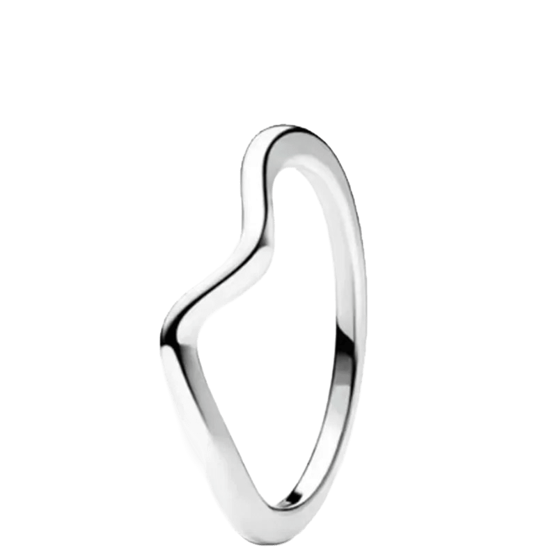 Anillo Onda Plateada
