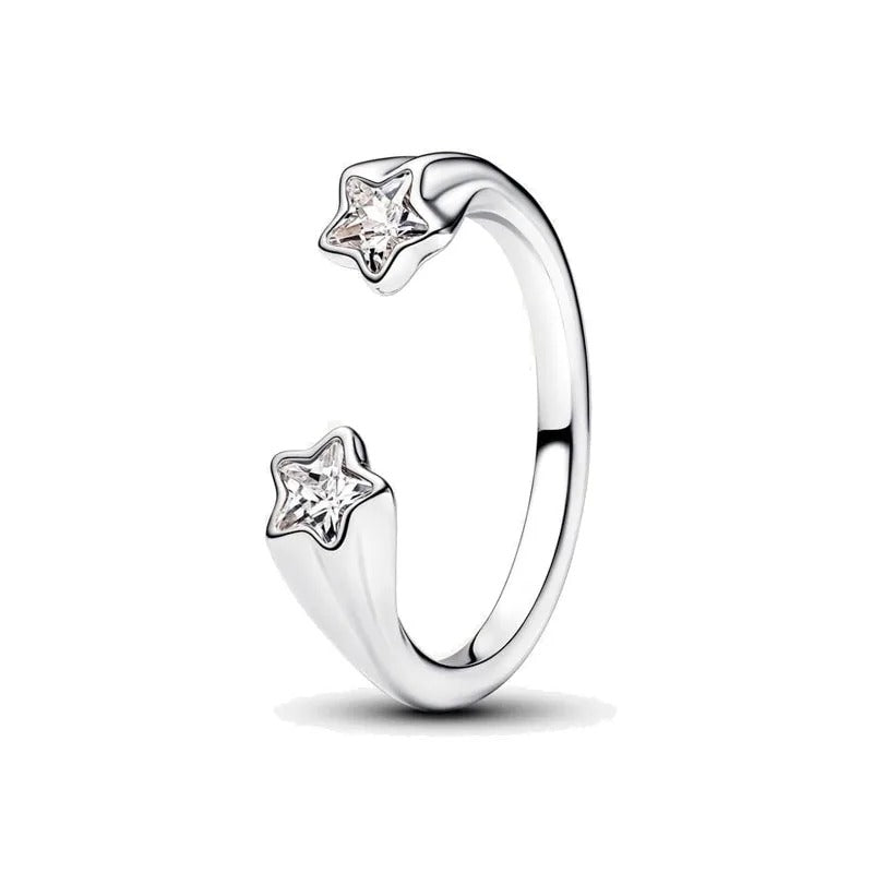 Anillo Abierto Estrellas Fugaces dorado