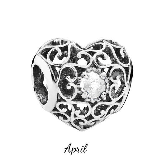 Corazón Eternity Abril Topacio Plata