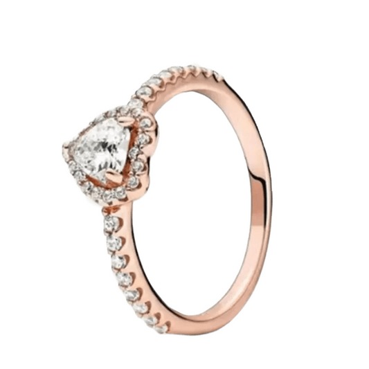 Anillo Corazón en Relieve Brillante
