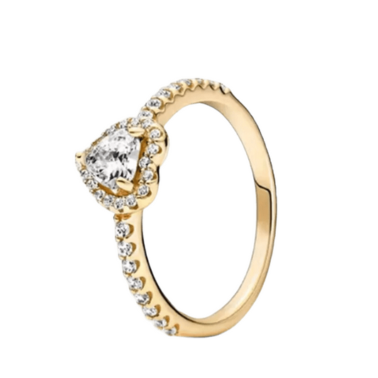 Anillo Brillante Corazón en Relieve