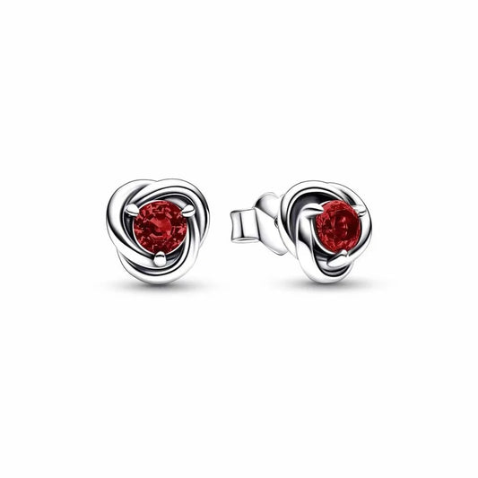 Pendientes Circulo Eternity Enero Roja claro