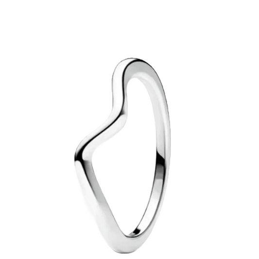 Anillo Onda Plateada