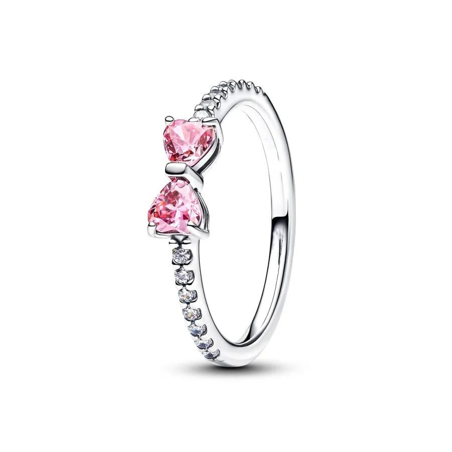 Anillo Lazo Rosa Brillante