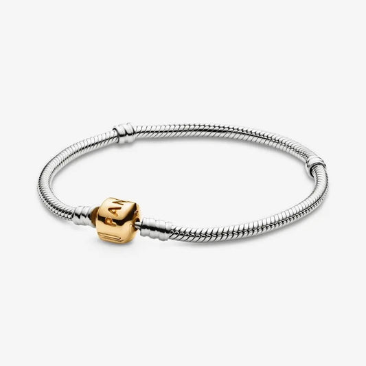 Pulsera  Cadena Serpiente Pandora con logo dorado