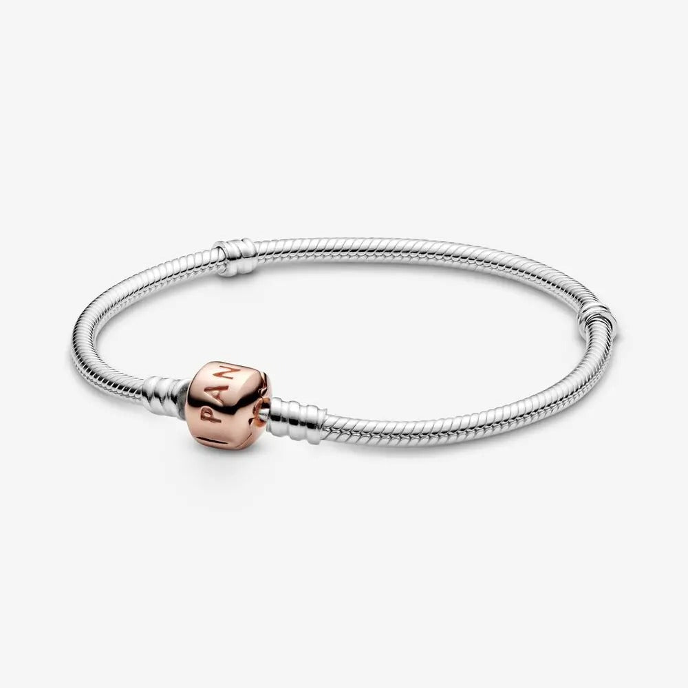 Pulsera  Cadena Serpiente Pandora con logo bronce